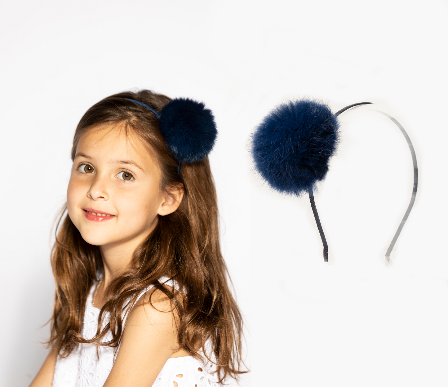 DIADEMA FUR POMPOM CHICO 🎀