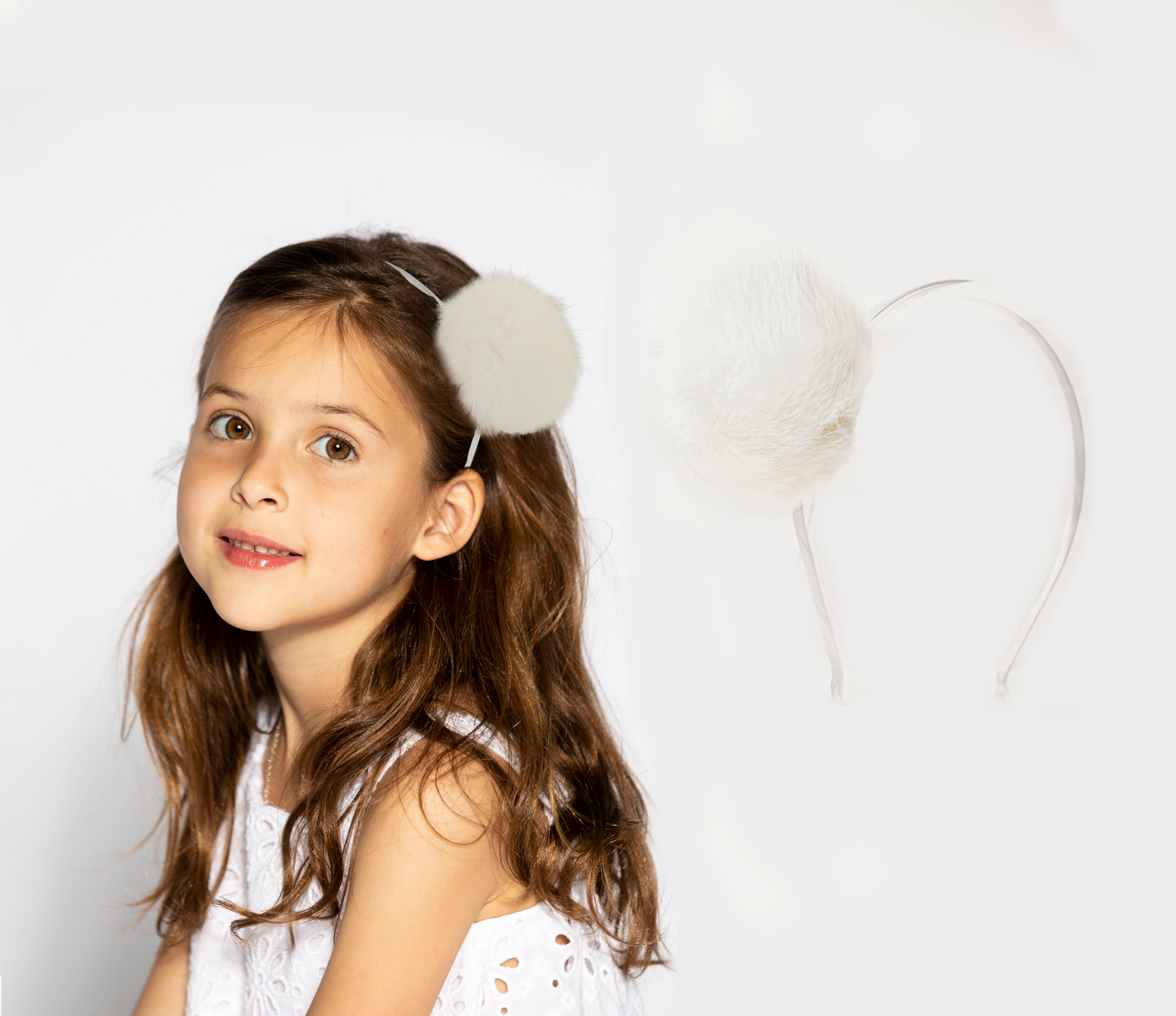 DIADEMA FUR POMPOM CHICO 🎀