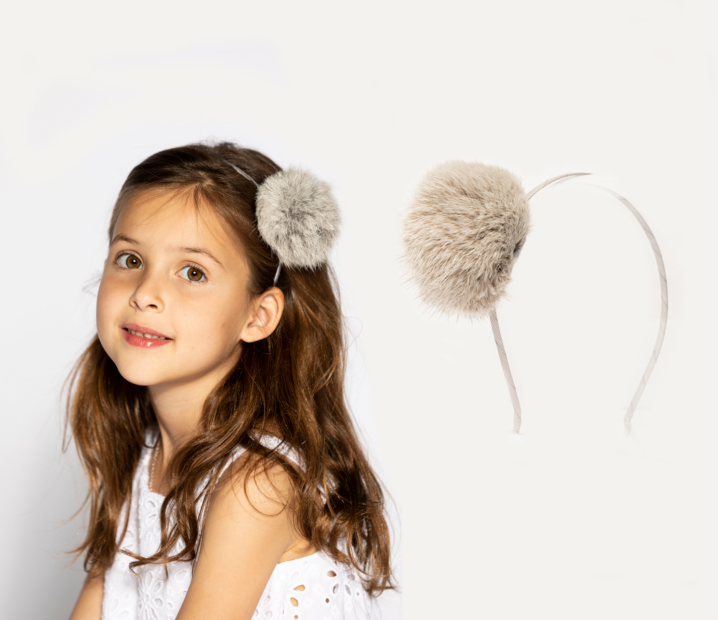 DIADEMA FUR POMPOM CHICO 🎀