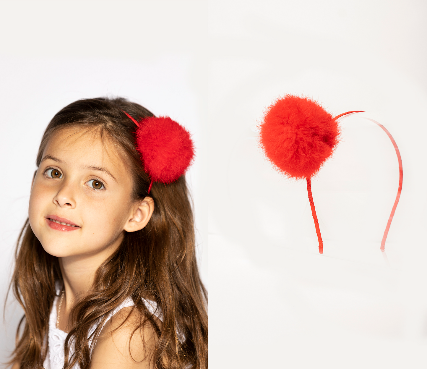 DIADEMA FUR POMPOM CHICO 🎀