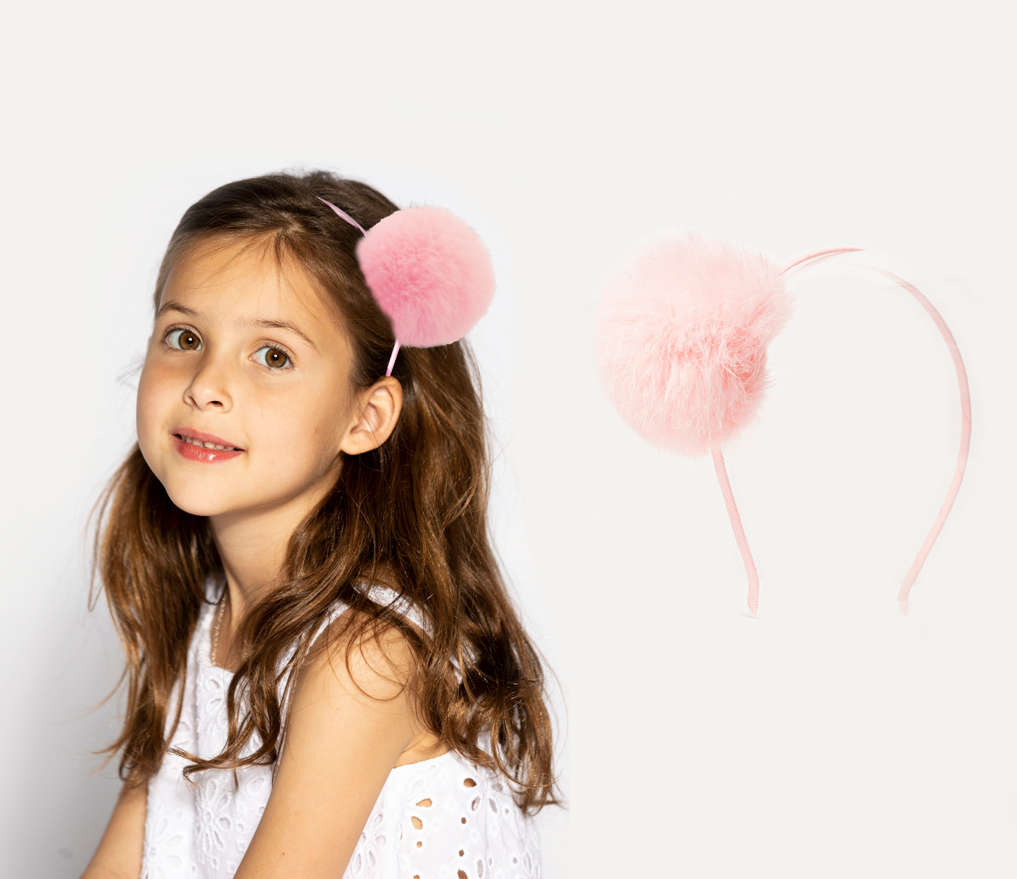 DIADEMA FUR POMPOM CHICO 🎀